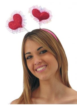Cerchietto Cuori Pizzo Rosa