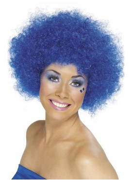 Parrucca Riccia Blu