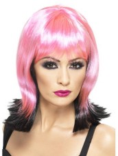 Parrucca Fallen Pixie Fucsia e Nera