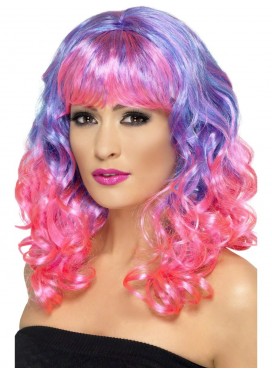 Parrucca Diva Viola Rosa