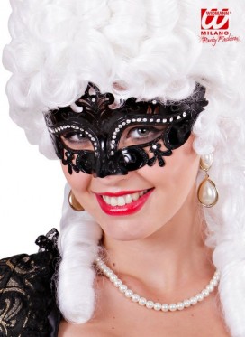 Maschera Venice Nera con Glitter e Strass