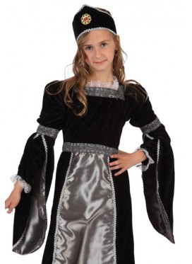 Costume Principessa Medievale Nero