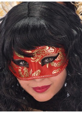 Maschera Luxury Domino Rosso