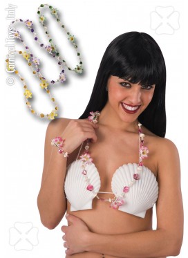 Collana Con Perline, Fiori e Conchiglie