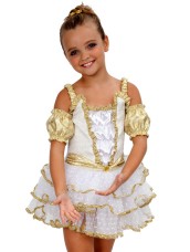 Costume Ballerina Bianco e Oro