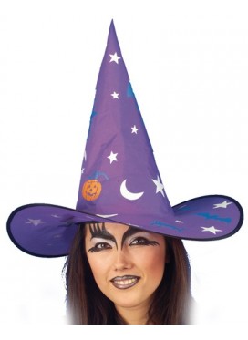 Cappello Strega Halloween Luna e Stelle