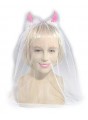 Velo sposa corna rosa