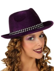 Cappello cowgirl viola con brillanti