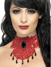 Collarino Vampira Gothic Red