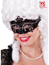 Maschera Venice Nera con Glitter e Strass