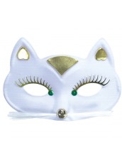 Maschera Gatto Bianco Glitter