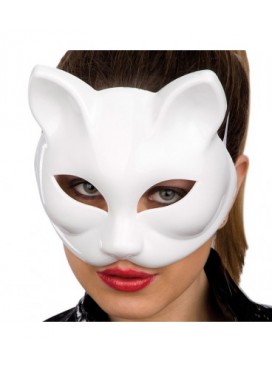Maschera Gatto Bianca Rigida