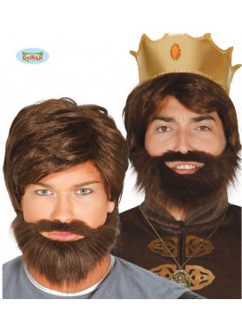 Parrucca Castana Con Barba