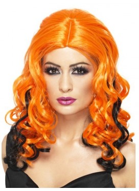 Parrucca Wicked Witch Arancione e Nera