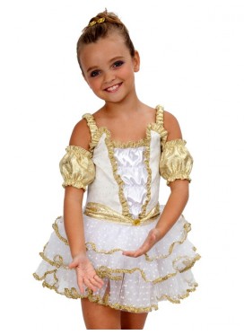 Costume Ballerina Bianco e Oro